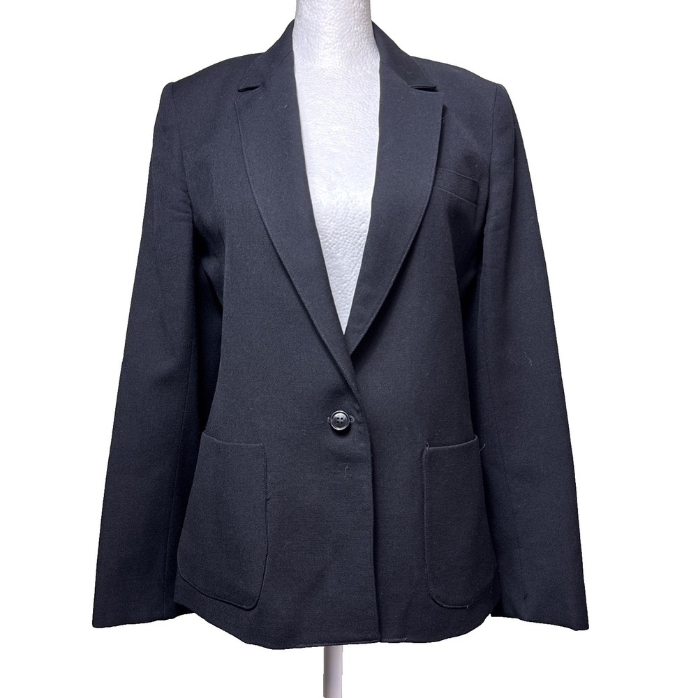 Vintage Daniel For Spellbound 100% Wool Black Blazer Single Button Jacket Sz 10